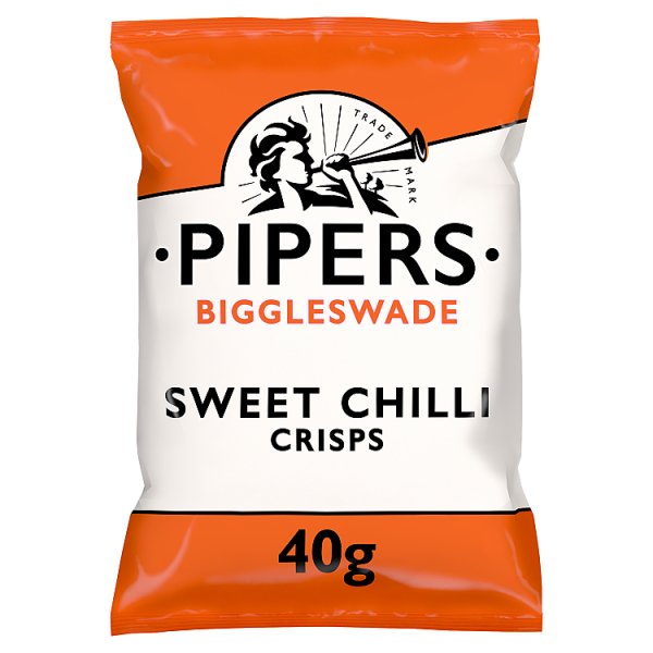 Pipers Biggleswade Sweet Chilli Crisps Grab Bag 40g Case of 24