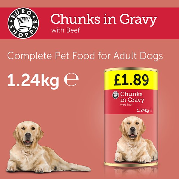 Euro Shopper Chunks in Gravy with Beef 1.24kg x 6