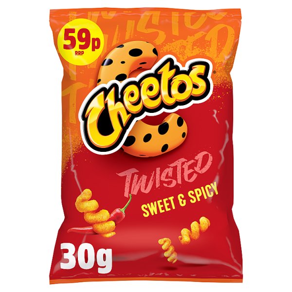 Cheetos Twisted Sweet & Spicy Snacks Crisps RRP 59p PMP 30g x 30