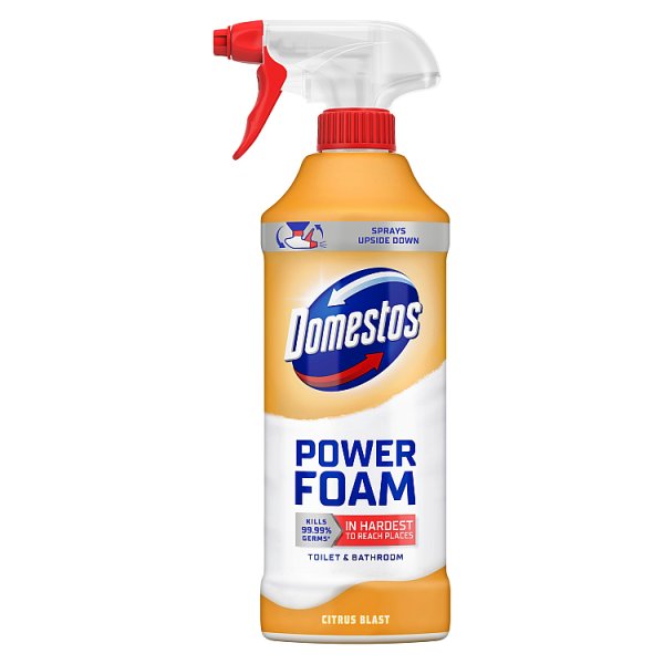 Domestos Toilet & Bathroom Cleaner Spray Power Foam Citrus Blast 450 ml British Hypermarket-uk