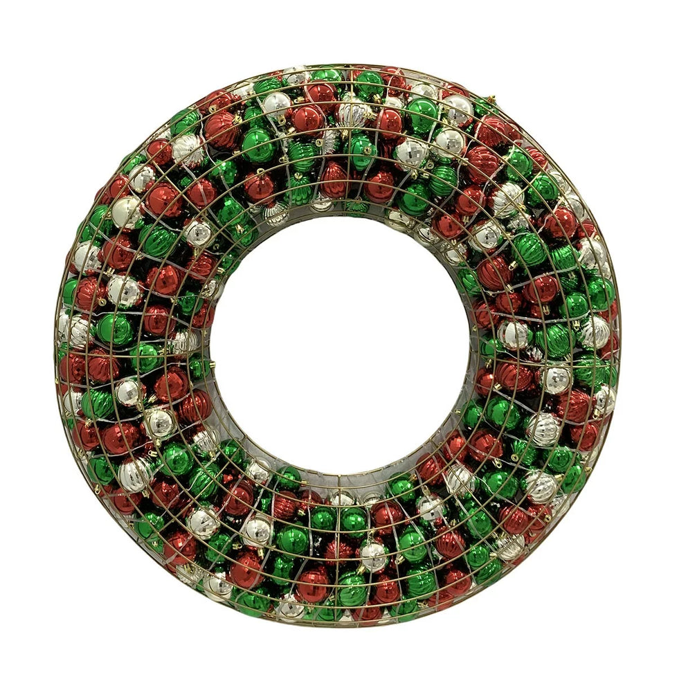 36 inch LED Ornament Wreath With LED lights, Assortment