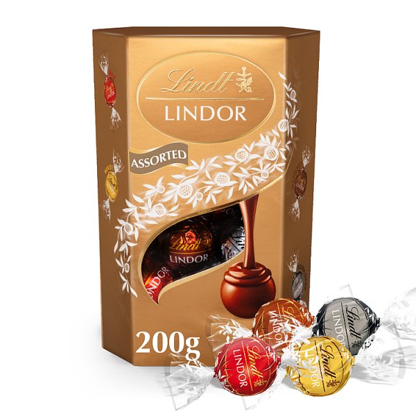 Lindt Lindor Assorted Chocolate Truffles Box 200g Case of 8