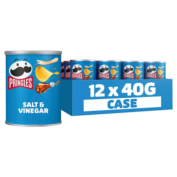 Pringles Salt & Vinegar Snacking Crisps 12 x 40g Case of 12