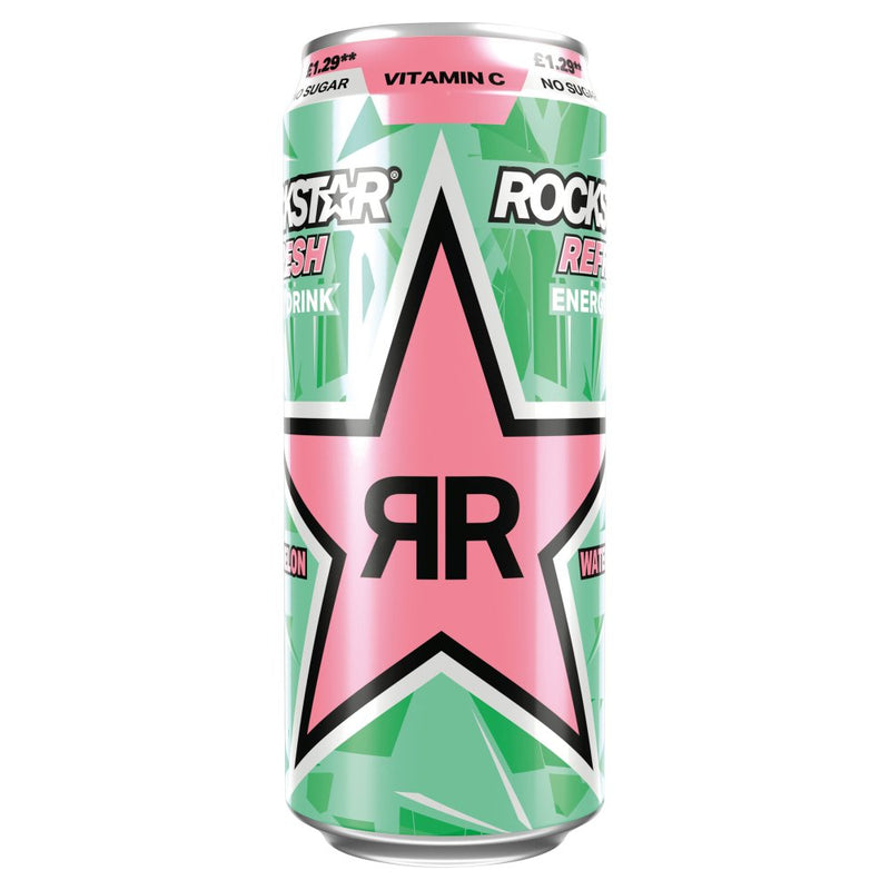 Rockstar Refresh Energy Drink Watermelon Kiwi 500ml [PM £1.29 ], Case of 12 Rockstar