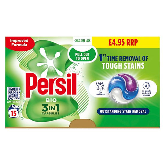 Persil 3 in 1 Washing Capsules Bio 15 Washes / case of 4 Persil