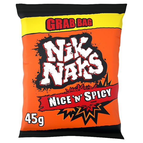 Nik Naks Nice 'N' Spicy Grab Bag Crisps 45g Case of 36