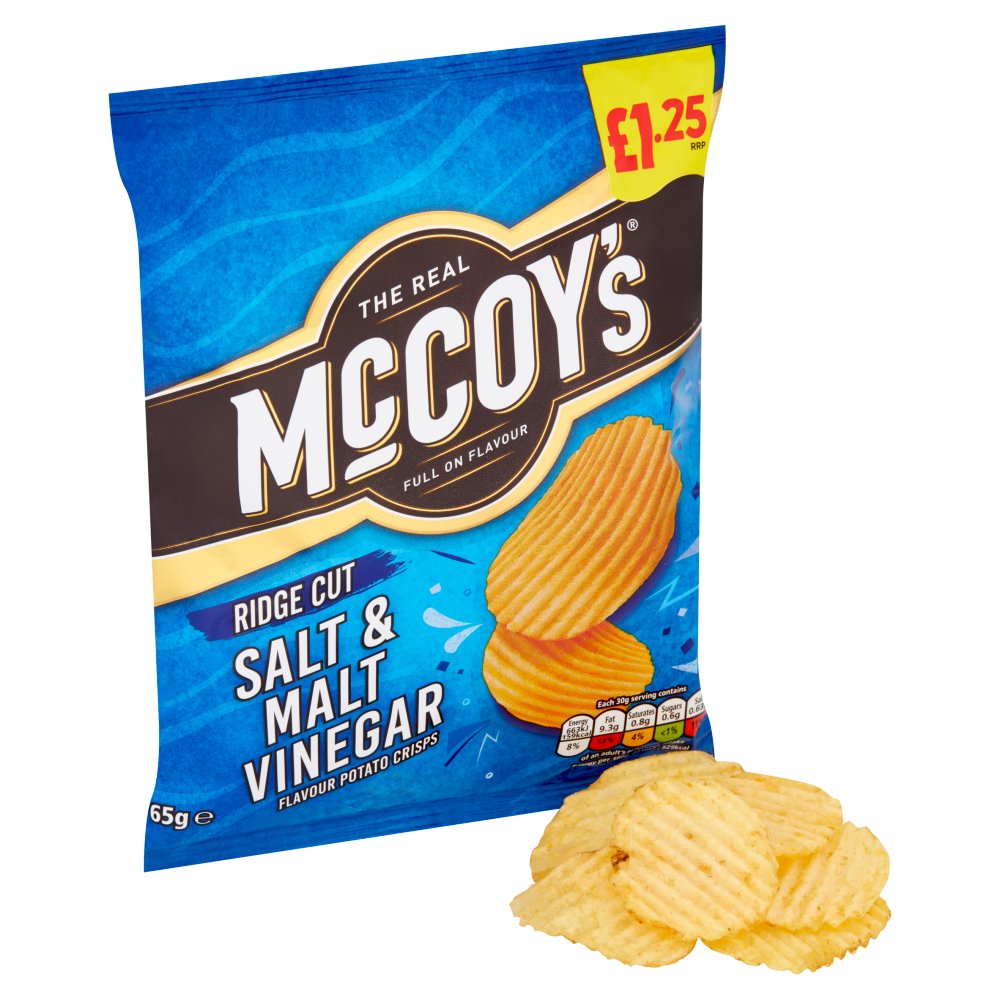 Copy of McCoy's Salt & Vinegar 65g,[PM £1.25 ], Case of 20 McCoy's