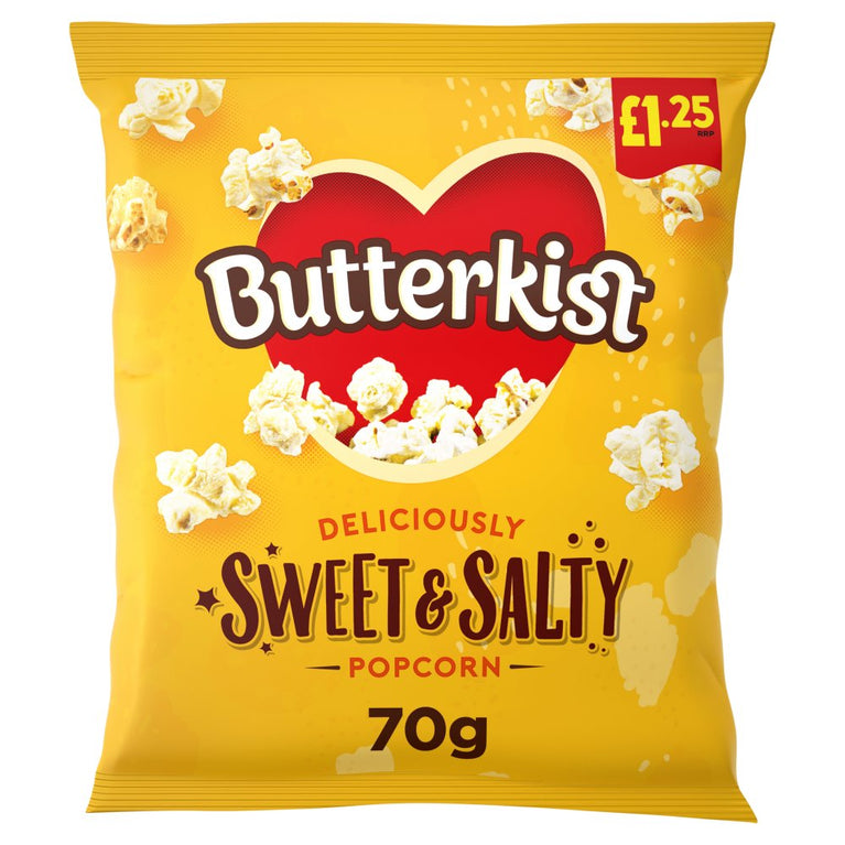 Butterkist Delicious Sweet & Salted Popcorn 70g,[PM £1.00 ]. case of 12 Butterkist