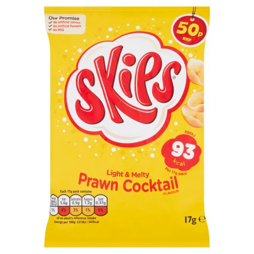 Skips Prawn Cocktail Crisps 17g, [PM 39p ], Case of 30 Skips