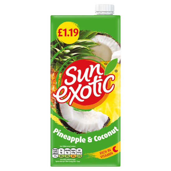 Sun Exotic Pineapple & Coconut 1 Litre [PM £1.19 ] Case of 12 Sun Exotic