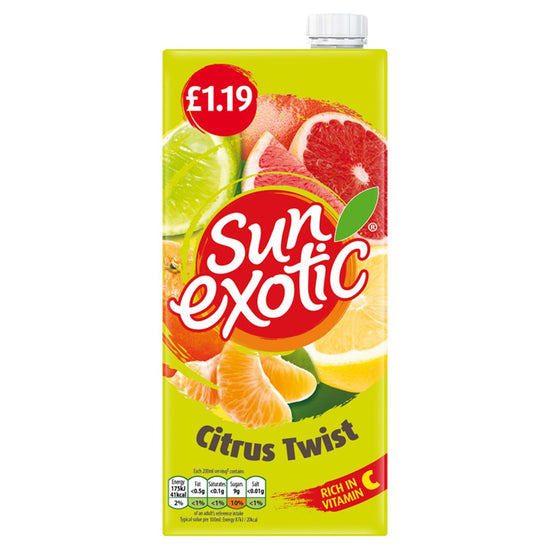 Sun Exotic Citrus Twist 1 Litre [PM £1.19 ] Case of 12 Sun Exotic