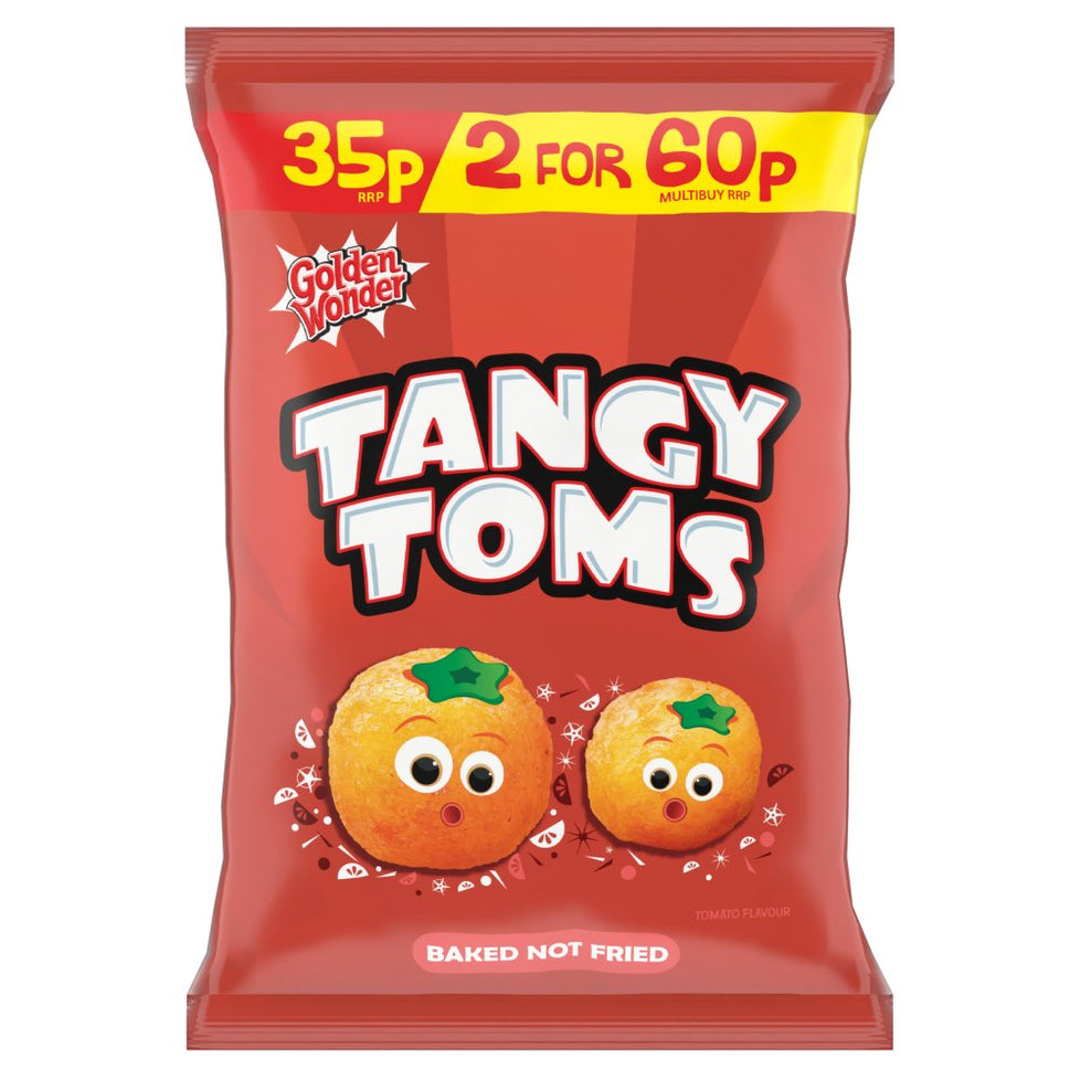 Golden Wonder  Tangy Toms PM30 2/PM50 [PM 30p 2 for 50p ], Case of 36 Golden Wonder