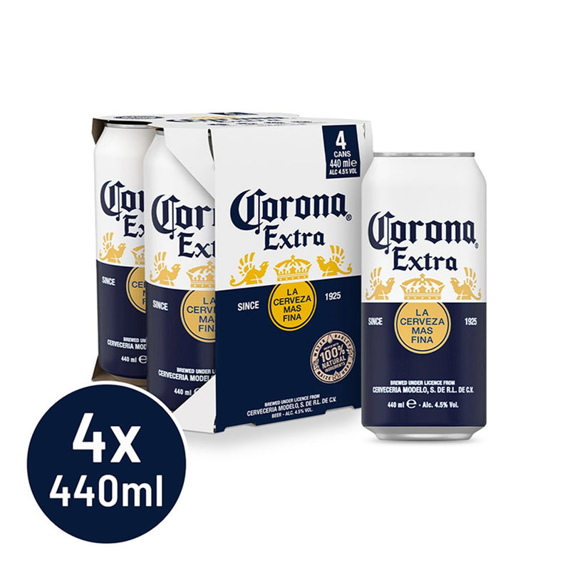 Corona Extra 4 x 440ml, Case of 6 Corona
