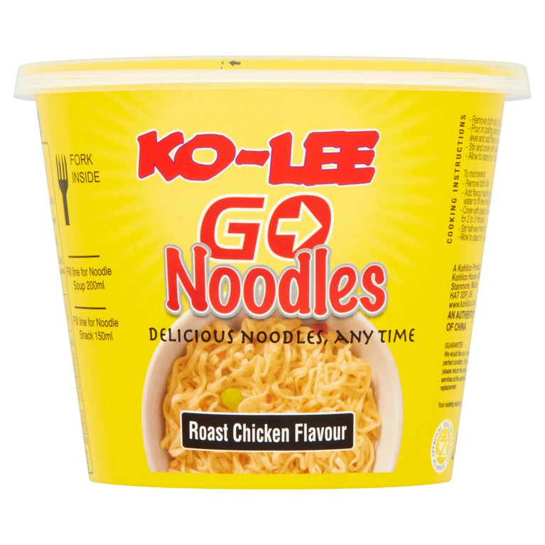 Ko-Lee Go Noodles Roast Chicken Flavour 65g, Case of 6 British Hypermarket-uk