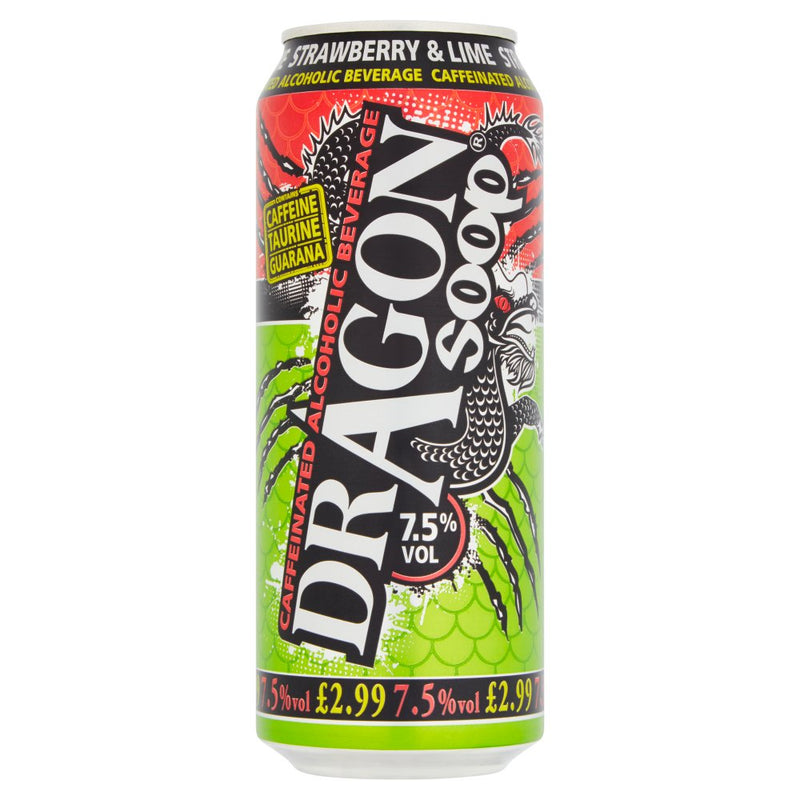 Dragon Soop Strawberry & Lime 500ml [PM £2.99 ], Case of 8 Dragon Soop