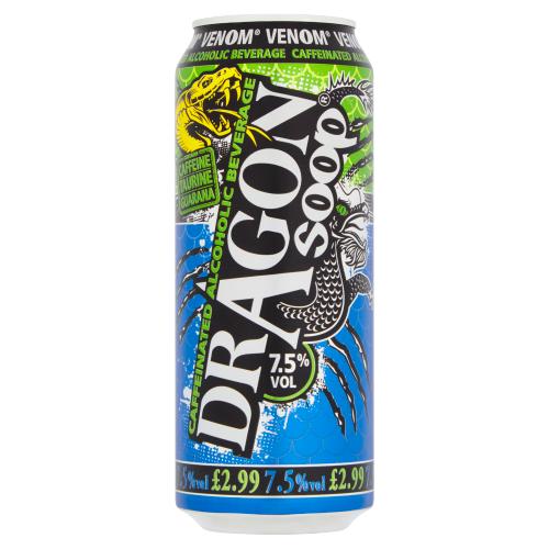 Dragon Soop Venom Caffeinated Alcohol Beverage 500ml [PM £2.99 ], Case of 8 Dragon Soop