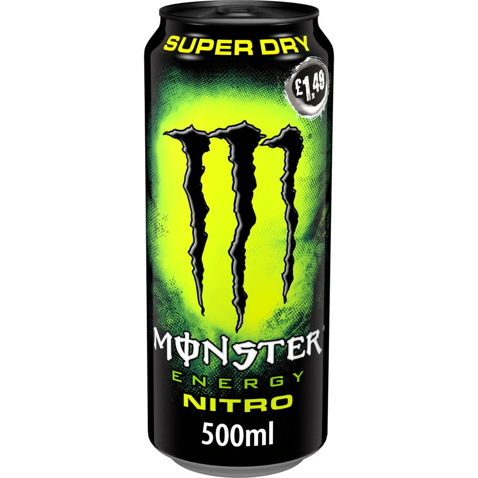 Monster Nitro Super Dry Energy Drink 500ml [PM £1.45], Case of 12 Monster