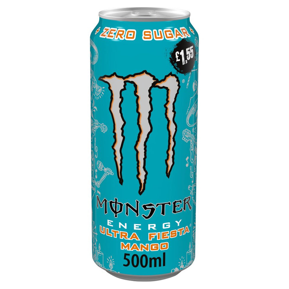 Monster Ultra Fiesta Mango Energy Drink 500ml [PM £1.55 ], Case of 12 Monster