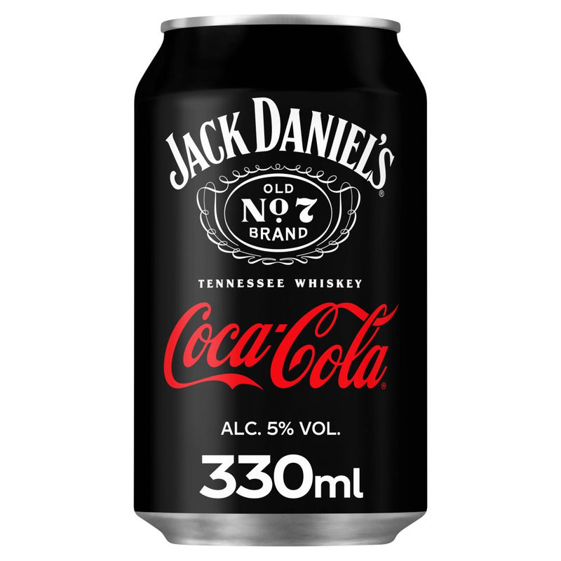 Jack Daniel's Whiskey & Cola 330ml Can, Case of 12 Jack Daniel's