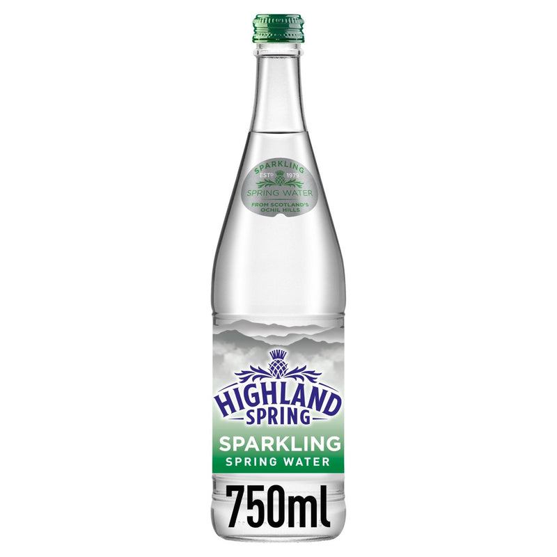 Highland Spring Sparkling Spring Water 750ml, Case of 12 Highland Spring