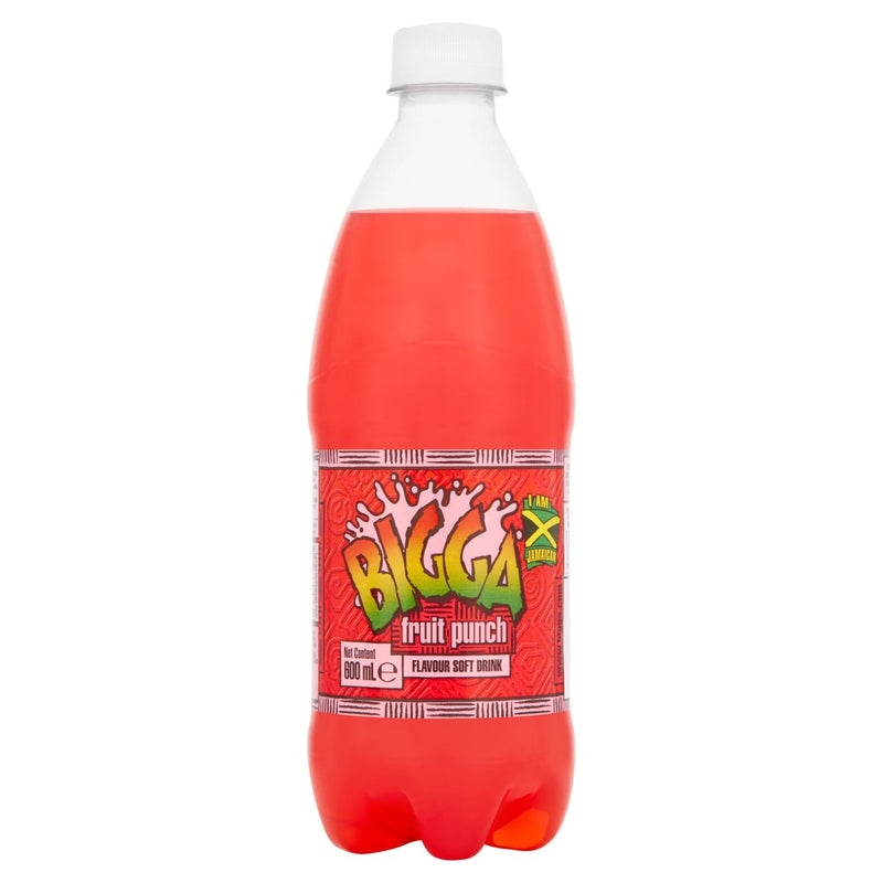 Bigga Fruit Punch Flavour Soft Drink 600ml, Case of 12 Bigga