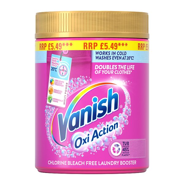 Vanish Laundry Booster and Stain Remover Powder Colours 6x470g PMP Case of 6 British Hypermarket-uk