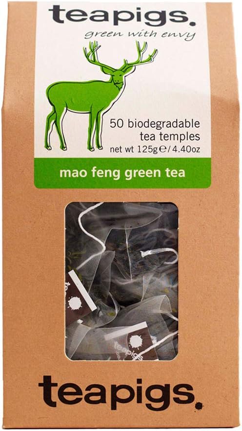 Teapigs Mao Feng Green Tea Temples 50 x 2.5g (125g), Case of 6 Teapigs