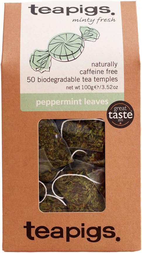 Teapigs Peppermint Leaves 50 Biodegradable Tea Temples 100g, Case of 6 Teapigs