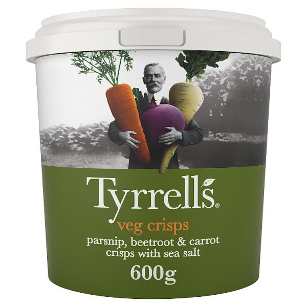 Tyrrells Sea Salted Veg Sharing Crisps 600g Case of 1
