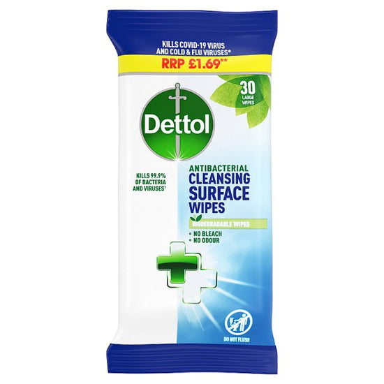 Dettol Antibacterial Surface Cleansing Wipes, 30 Wipes Case of 10 Dettol