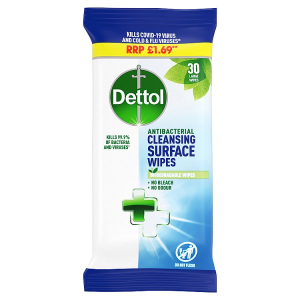 Dettol Antibacterial Surface Cleansing Wipes, 30 Wipes Case of 10 Dettol