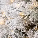 7.5ft (2.3m) Pre-Lit Glitter Flocked Artificial Christmas Tree with 1,150 Color-Changing Micro Twinkle LED Lights