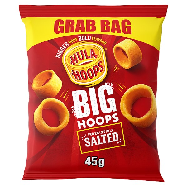 Hula Hoops Big Hoops Salted Grab Bag Crisps 45g Case of 36