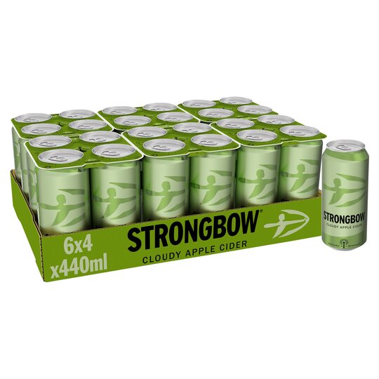 Strongbow Cloudy Apple Cider 4 x 440ml Can, Case of 6 Strongbow