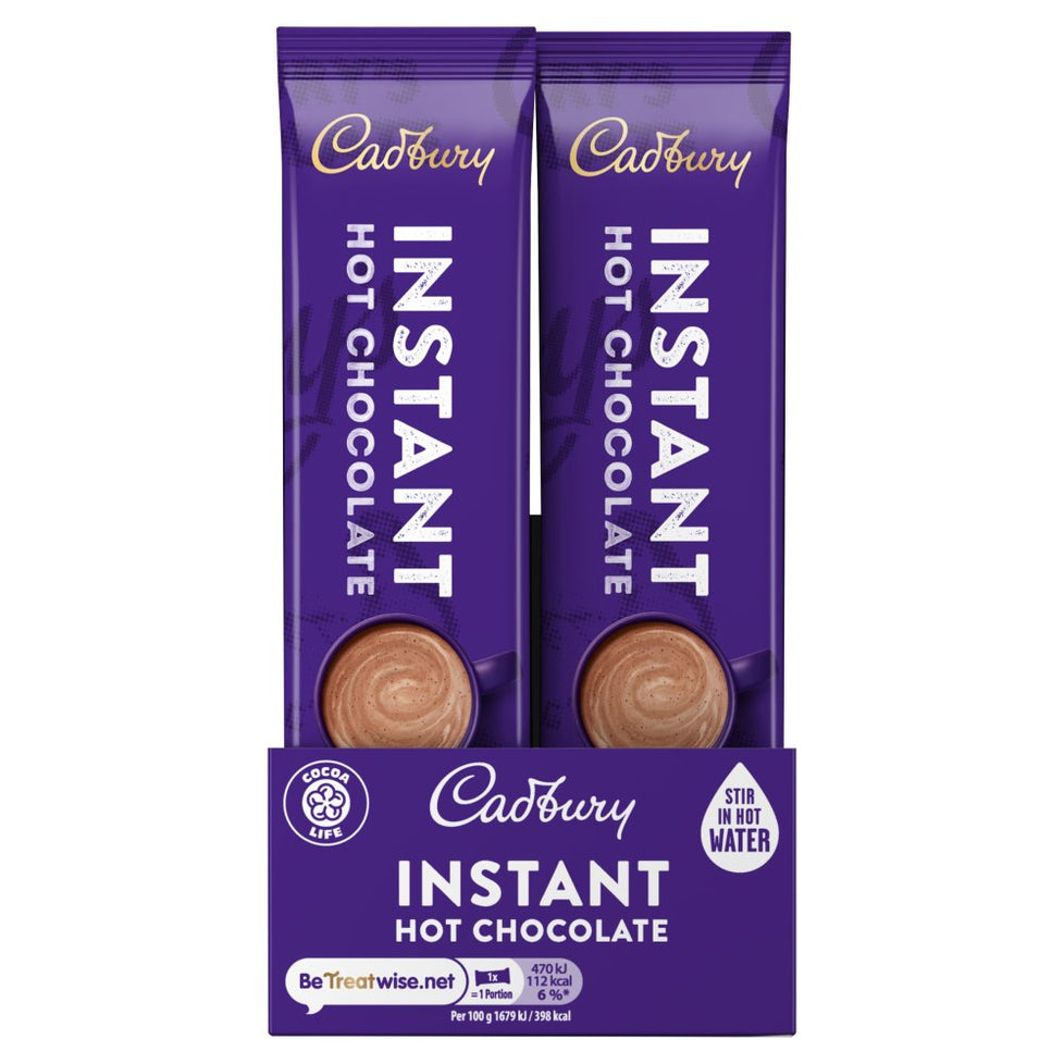 Cadbury Instant Hot Chocolate Sachets 30 x 28g (840g), Case of 30 Cadbury