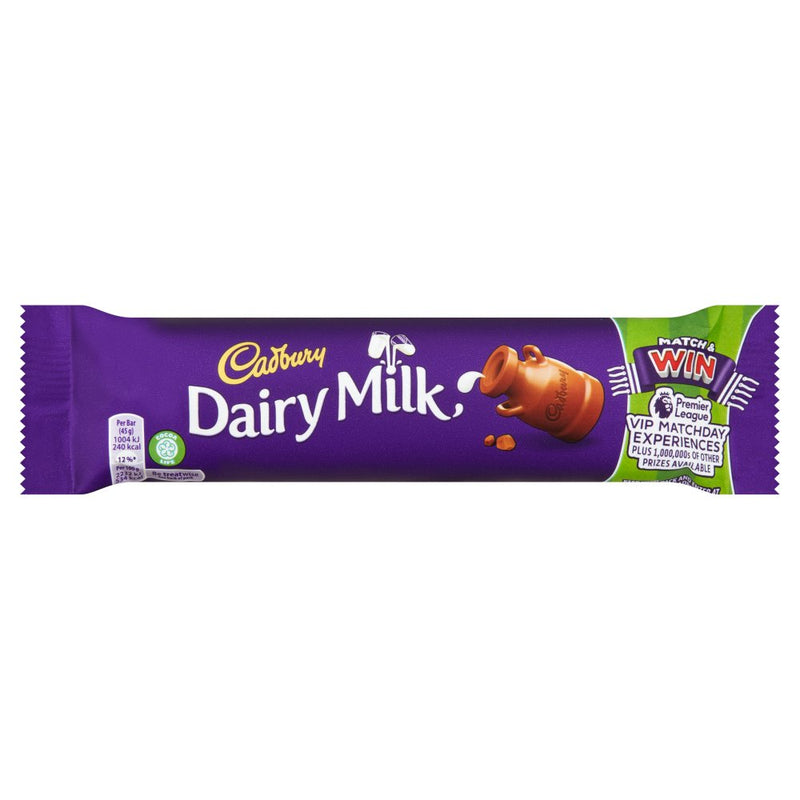 Cadbury Dairy Milk Chocolate Bar 45g, Case of 48 Cadbury