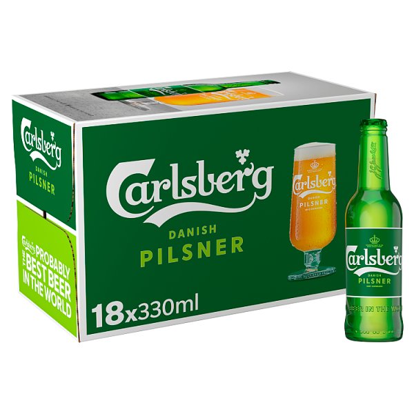Carlsberg Danish Pilsner Lager Beer 18x330ml Bottle Case of 1