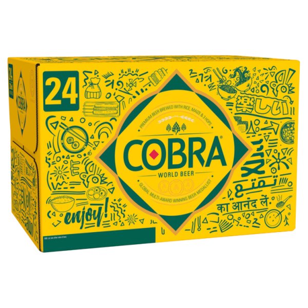 Cobra Premium World Lager Beer 24 x 330ml Bottle Case of 24