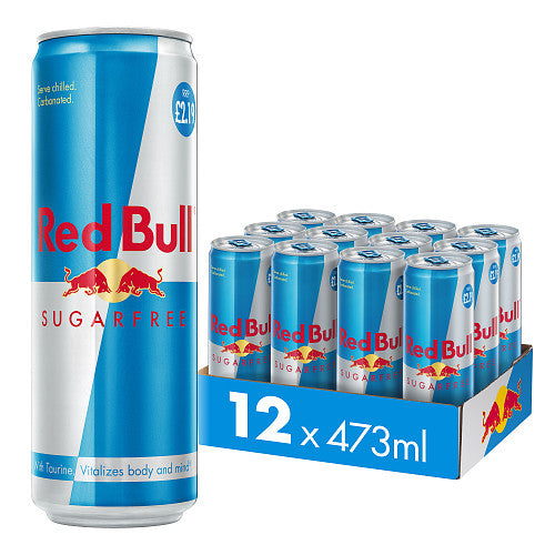Red Bull Energy Drink pm 1.99£, Sugar Free, 473ml, Case of 12 Red Bull