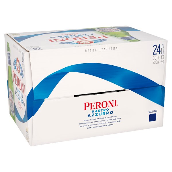 Peroni Nastro Azzurro Beer Lager Bottles 24x330ml Case of 24