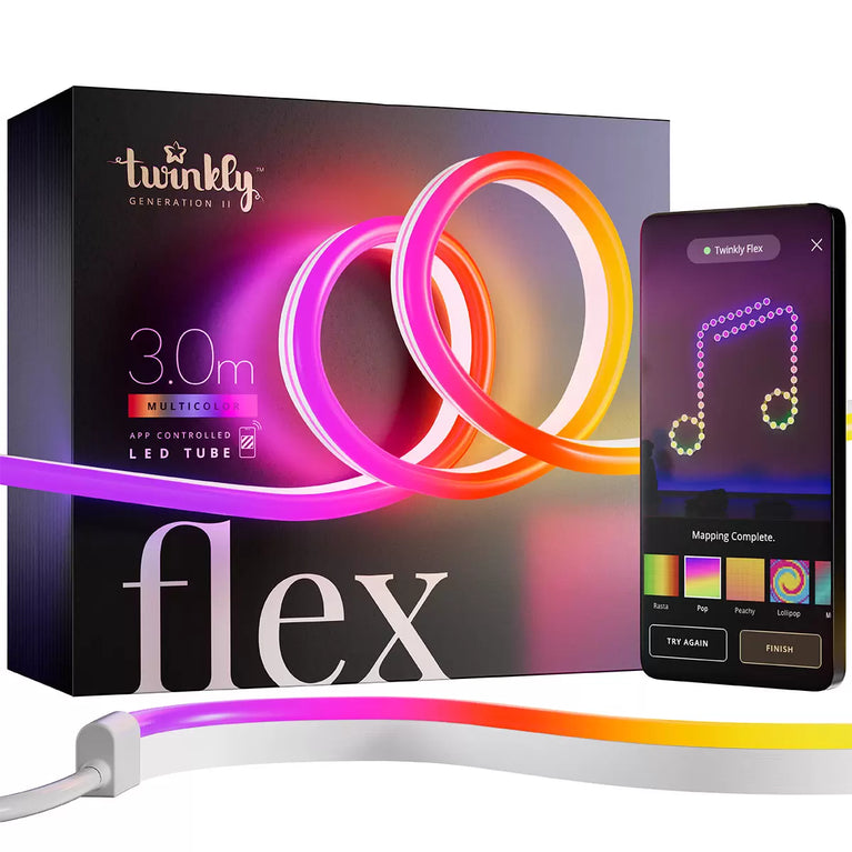 9.8 ft (3m) Twinkly App Controlled Multicolour LED Flex Tube