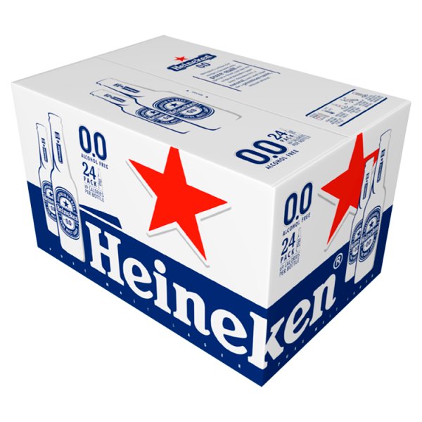 Heineken 0.0% Alcohol Free Lager Beer Bottle 24x330ml Case of 24