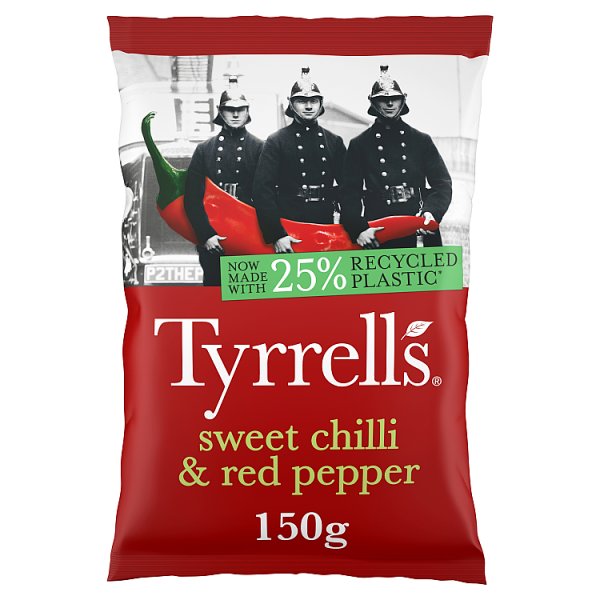 Tyrrells Sweet Chilli & Red Pepper Sharing Crisps 150g Case of 8