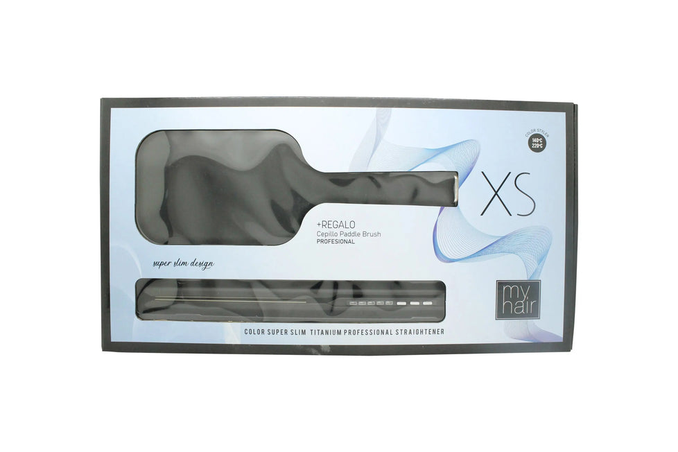 AGV Hår MyHair Set XS Plattång Matt Svart + Svart Paddelborste AGV Hair