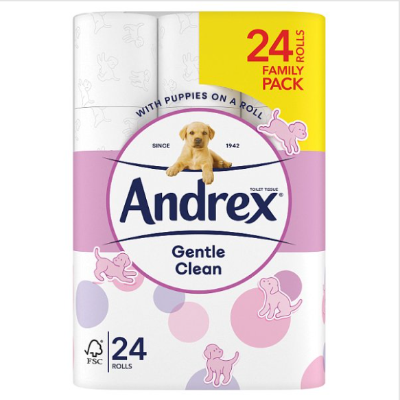 Andrex Gentle Clean Toilet Tissue 24 Roll Andrex