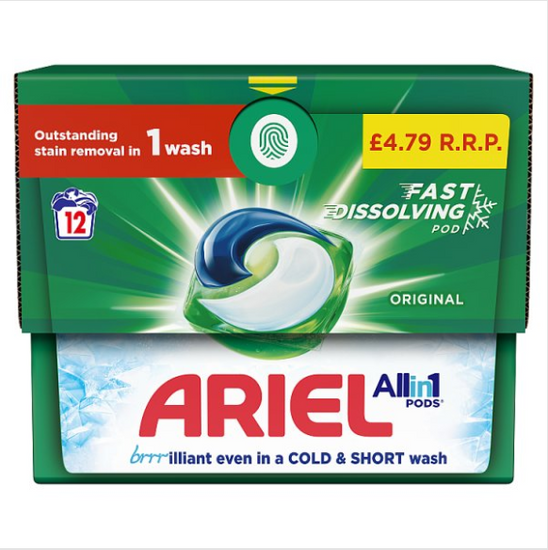 Ariel All-in-1 PODS®, Washing Capsules 12 Washes [PM £4.79 ], Case of 4 P&G Professional