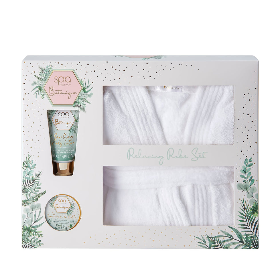 Style & Grace Spa Botanique Relaxing Bath Robe Presentset Eco Packaging 120ml Kroppskräm + 50ml Kroppslotion + 1 Badrock Style & Grace