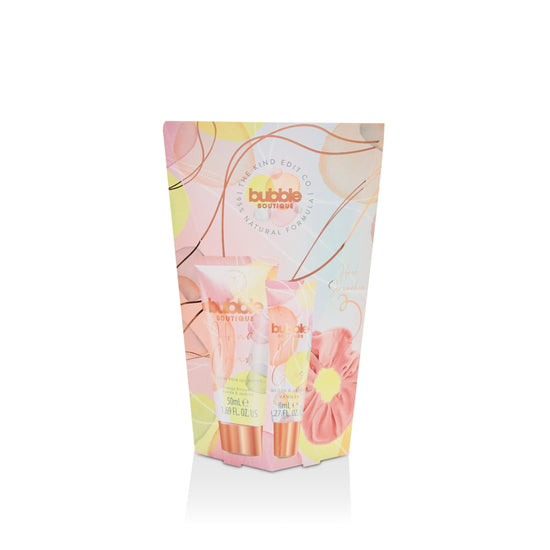 The Kind Edit Co. Bubble Boutique Scrunchie Gift Set 50ml Hand Cream + 8ml Lip Balm + Scrunchie The Kind Edit Co.