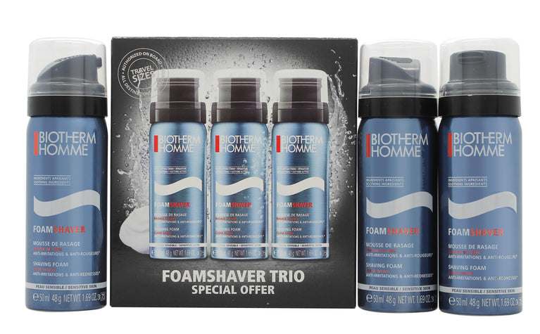 Biotherm Homme Gift Set 3 x 50ml Sensitive Shaving Foam Biotherm