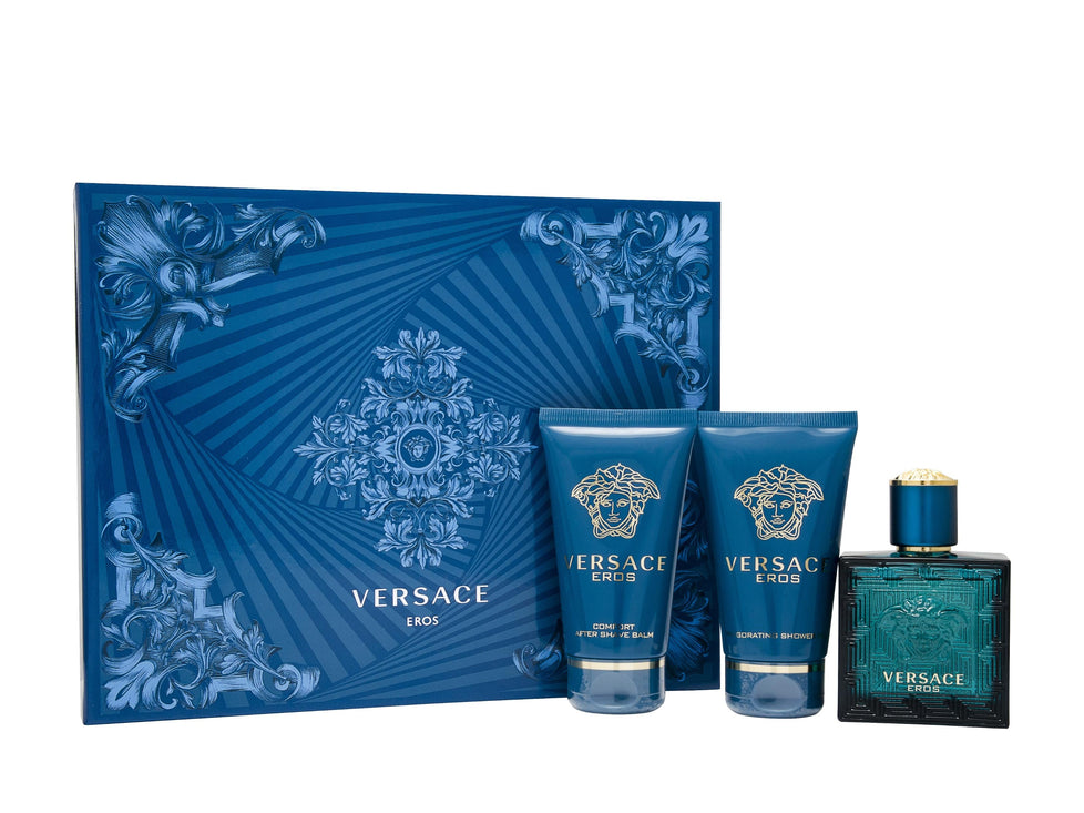 Versace Eros Gift Set 50ml EDT + 50ml Aftershave Balm + 50ml Duschgel Versace